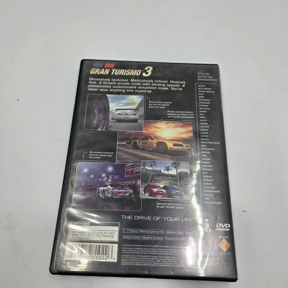 Gran Turismo 3 A-spec Sony PlayStation 2 PS2 Car Racing Game Black Label CIB